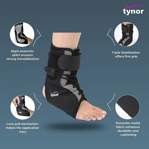Tynor Ankle Brace Black M 1 pc2
