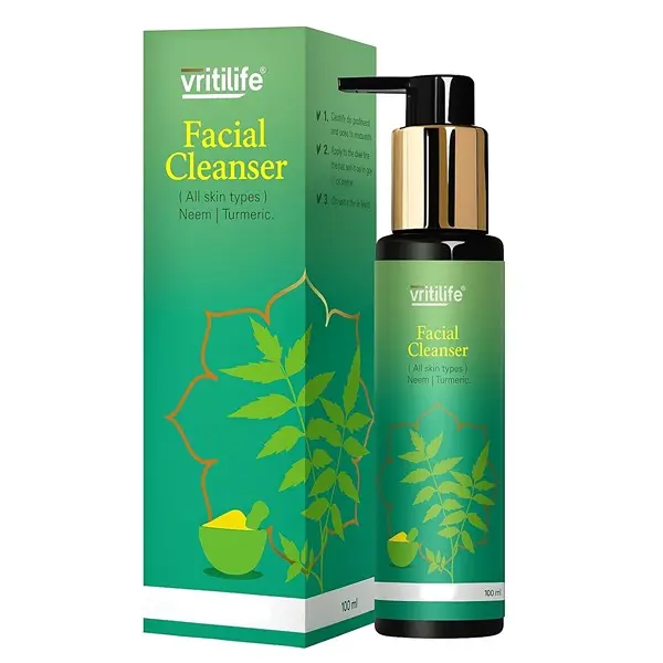 Vritilife Facial Cleanser With Neem And Turmeric, 100ML, For All Skin Types 1