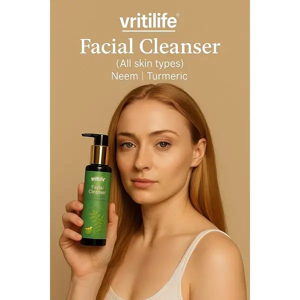 Vritilife Facial Cleanser With Neem And Turmeric, 100ML, For All Skin Types 3