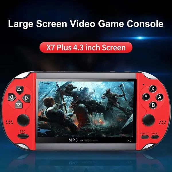 X7 Plus 4.3 Retro Game Console – 8GB Storage, Portable Handheld Gaming Device, HD Screen 5